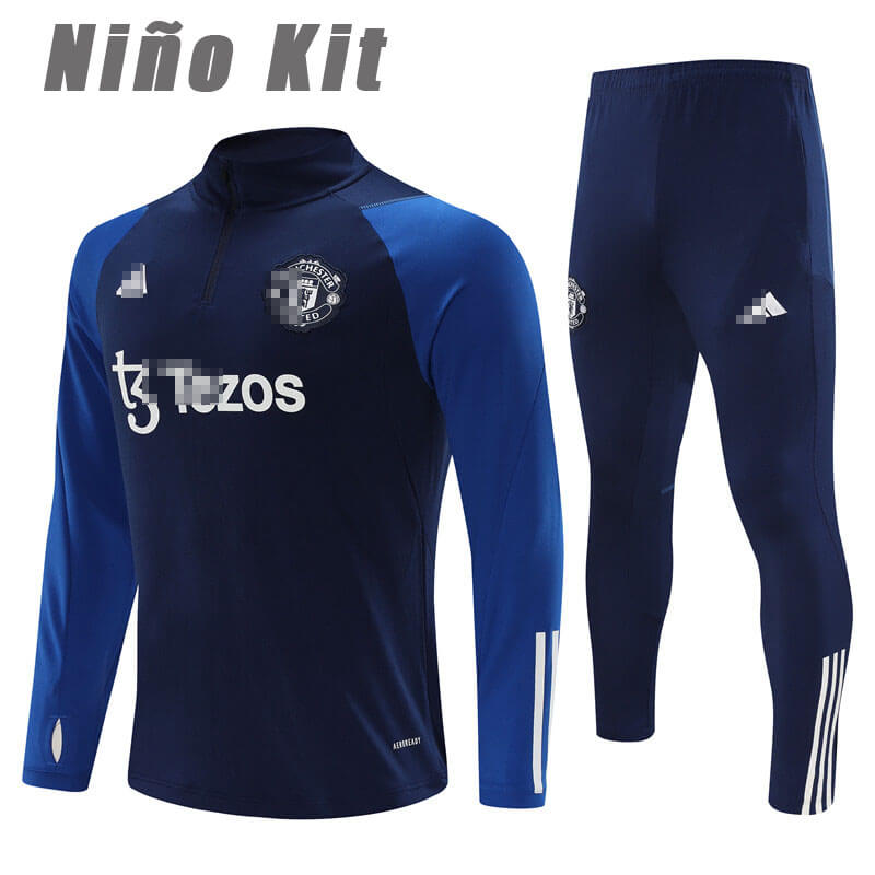 Sudadera Entrenamiento Manchester United 2023/2024 Niño Kit Azul